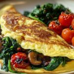 Mushroom spinach omelette