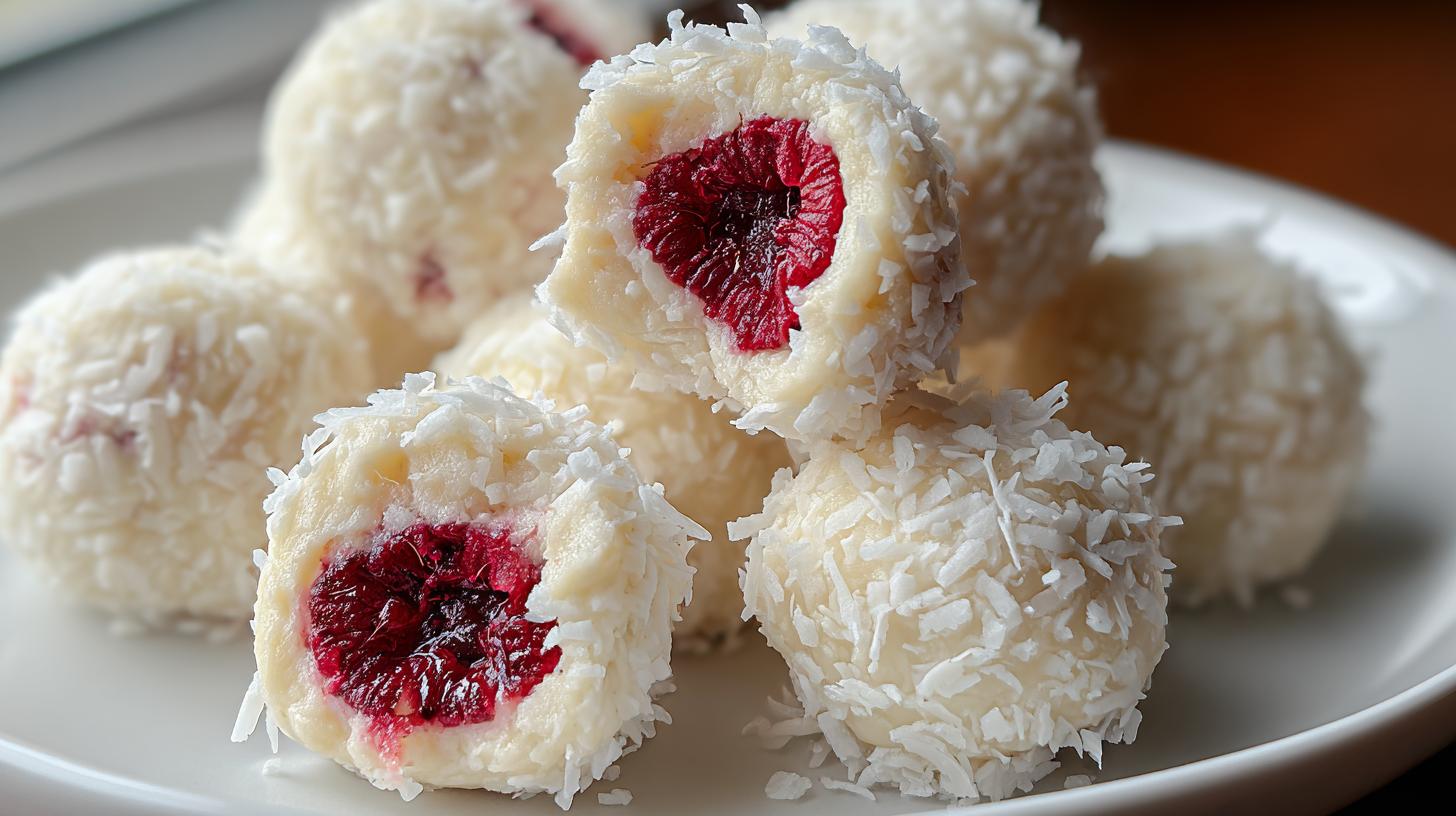 Raspberry Coconut Truffles