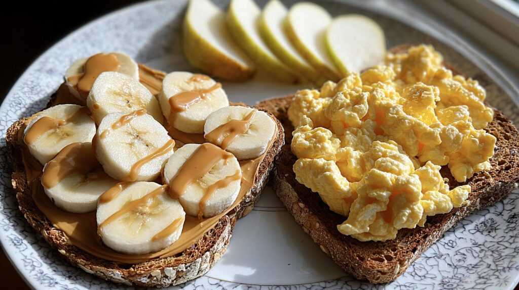healthy breakfast toast plate