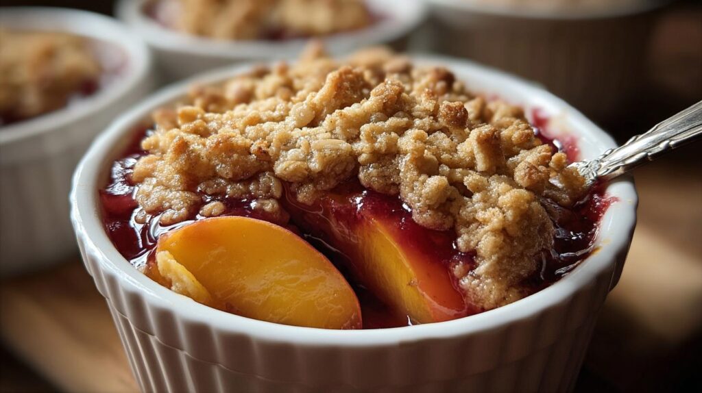 healthy peach cobbler cups