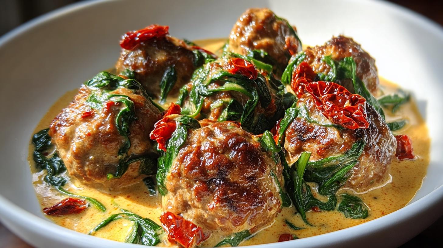 low carb creamy tuscan meatballs