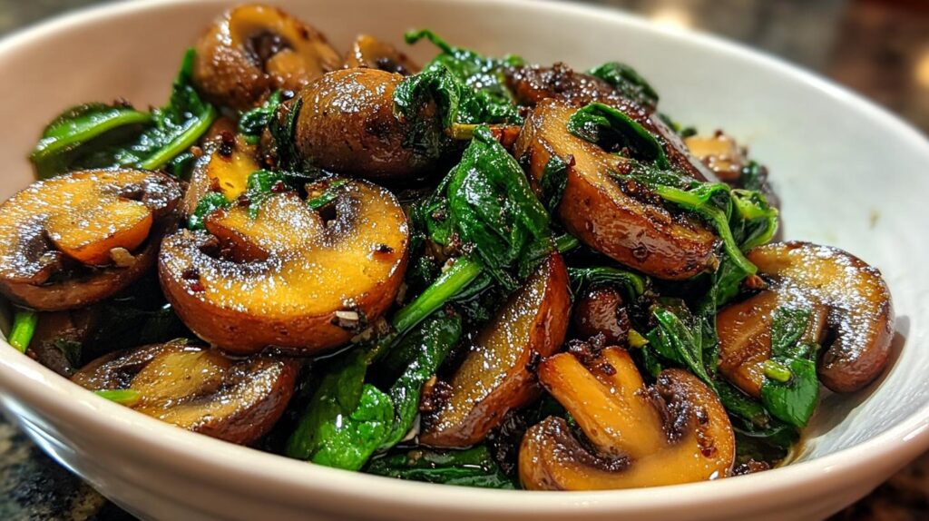 sautéed mushrooms with spinach