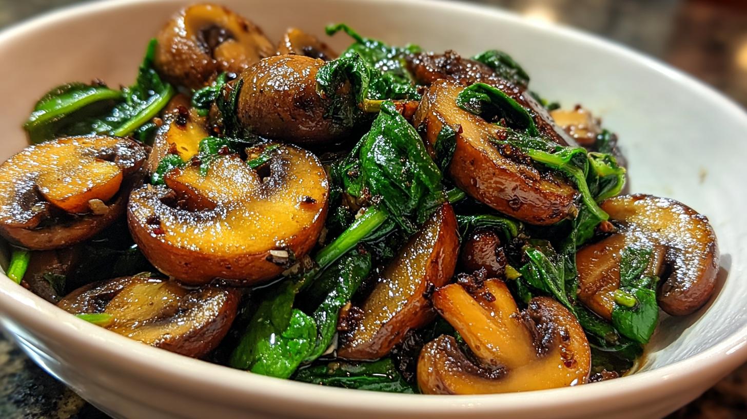 sautéed mushrooms with spinach
