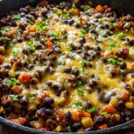 Cheesy black bean skillet