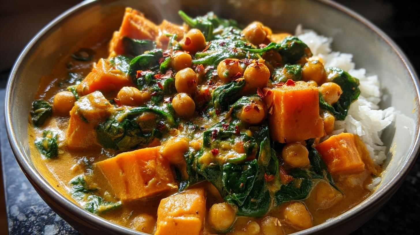 Sweet potato and chickpea curry