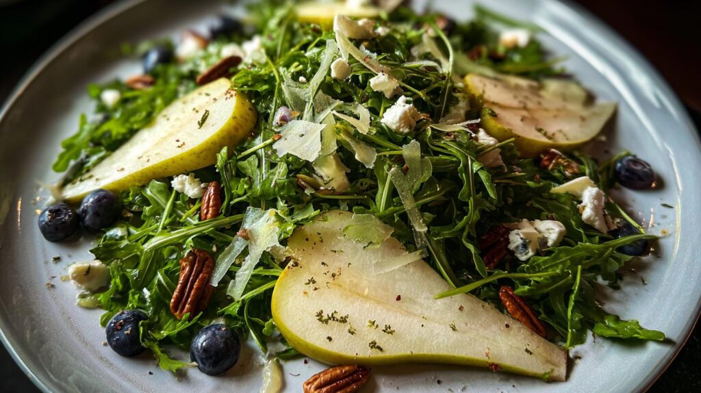 arugula pear salad with brie