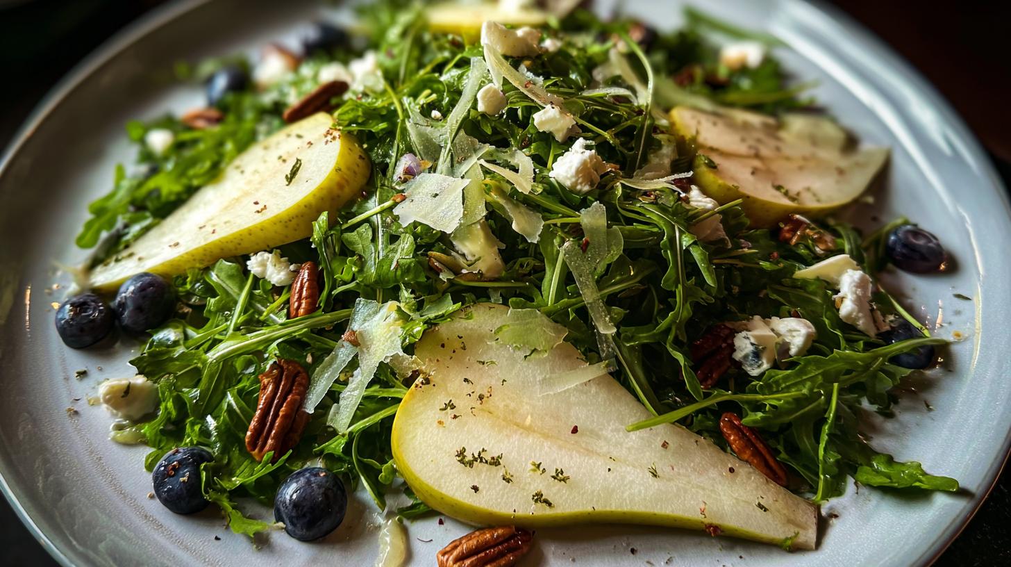 arugula pear salad with brie