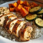 chicken rice and roasted vegetables