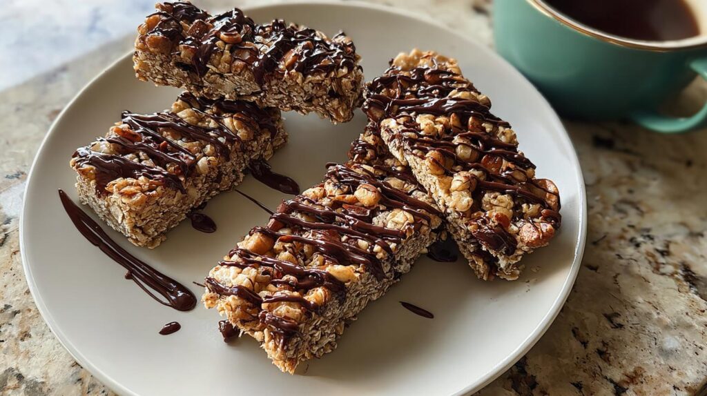 chocolate drizzled granola bars