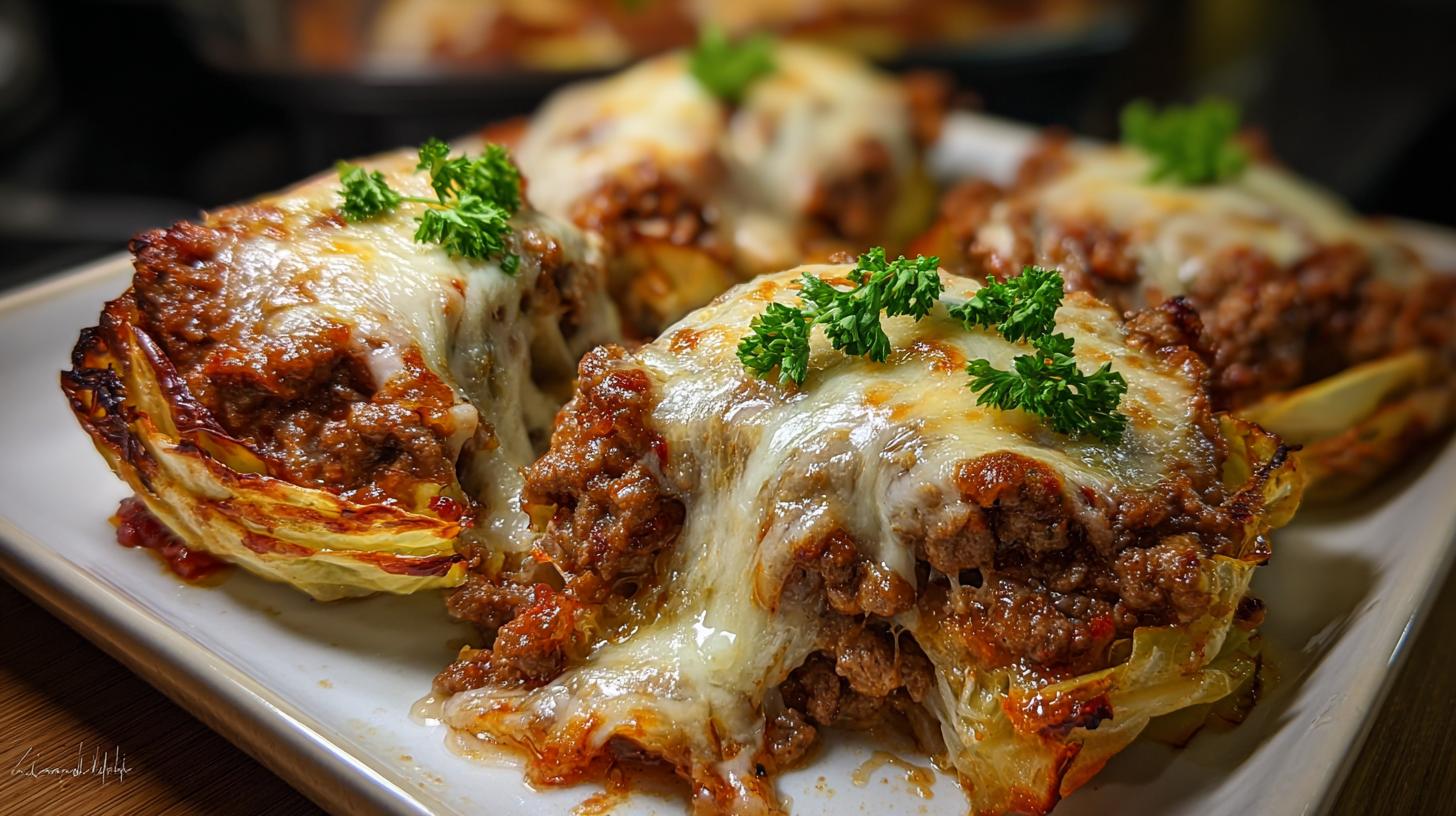 crispy cabbage burger bake