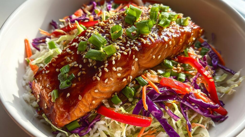 easy teriyaki salmon bowl