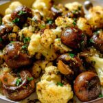 garlic butter mushrooms and cauliflower