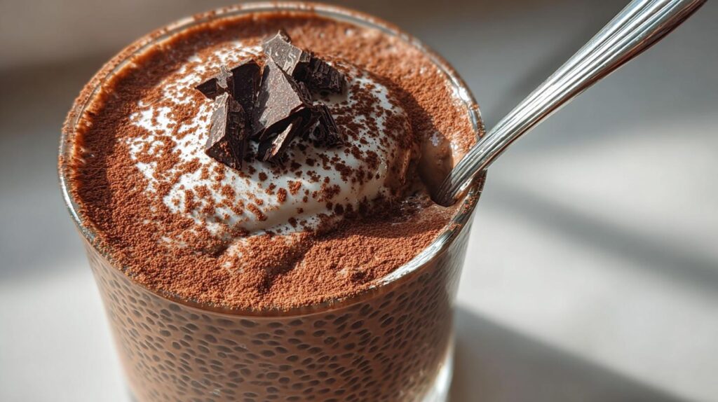 high protein chocolate chia pudding