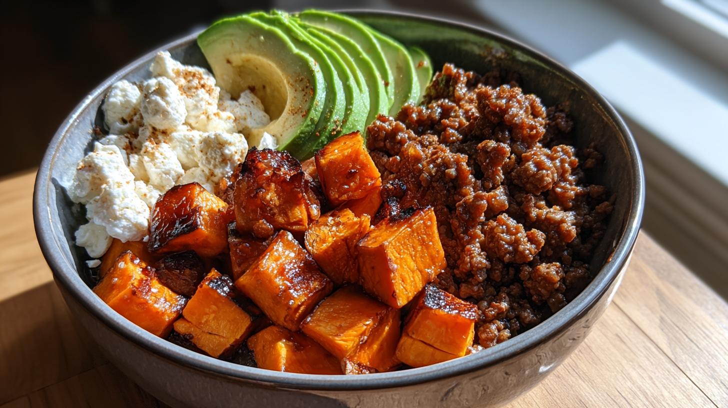 high protein hot honey beef bowl