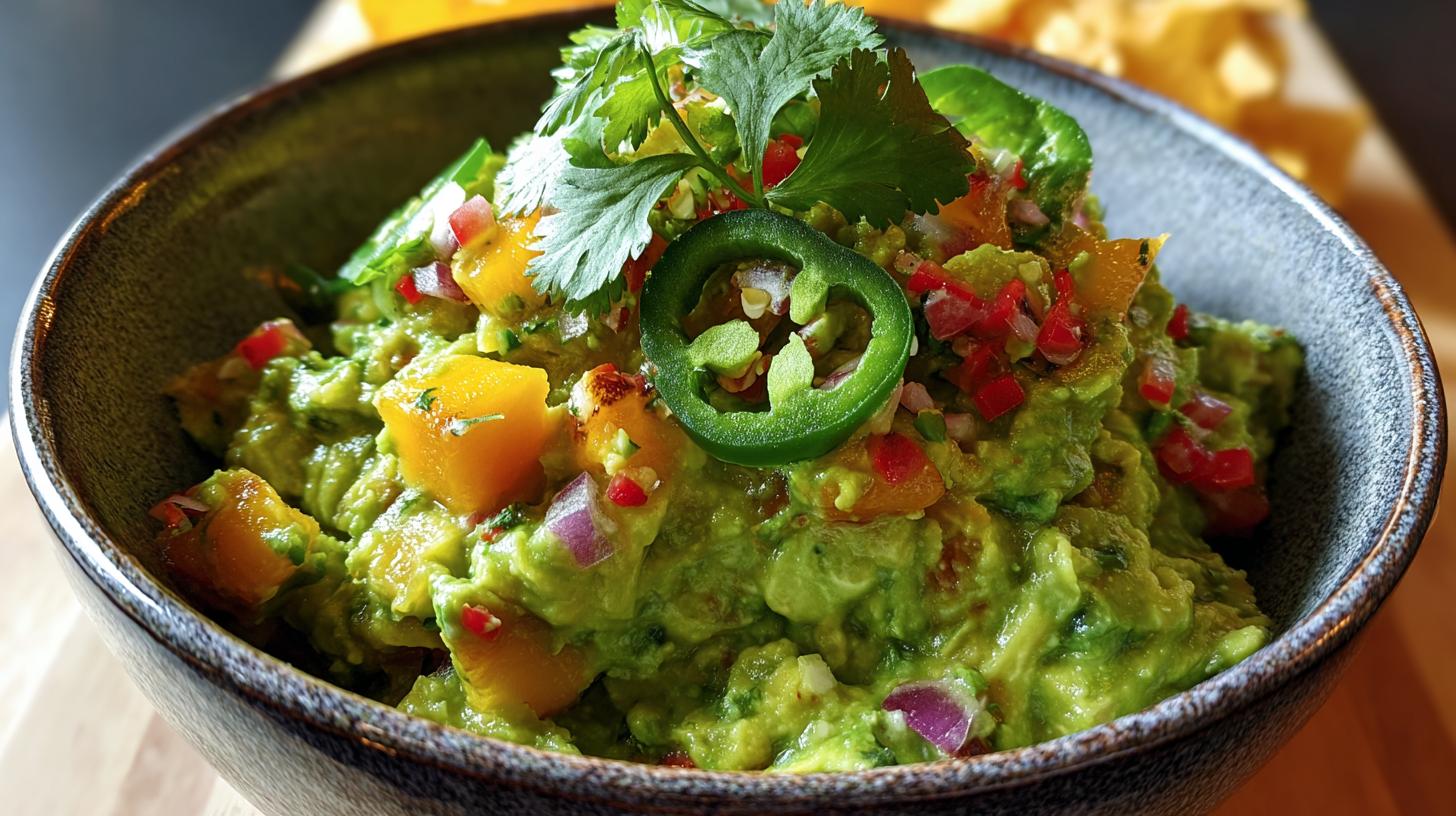 peach jalapeño guacamole