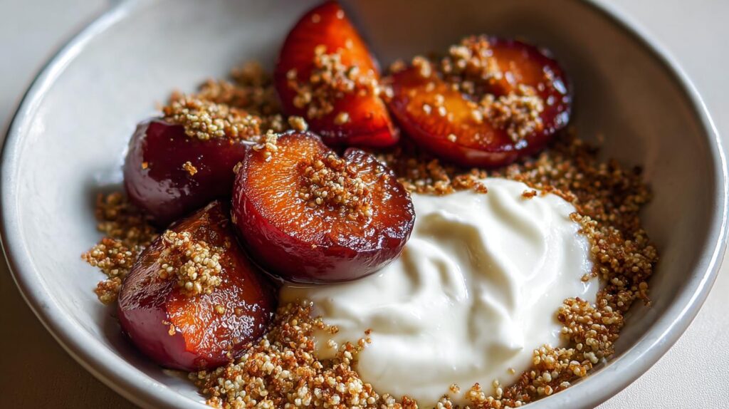 roasted plum yogurt bowl