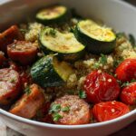 chicken sausage quinoa bowl