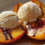 grilled peaches with ice cream