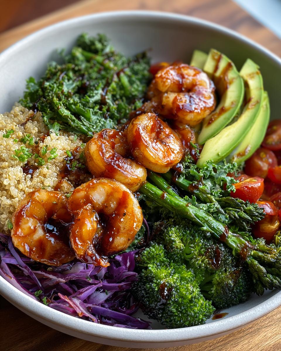 healthy shrimp Buddha bowl