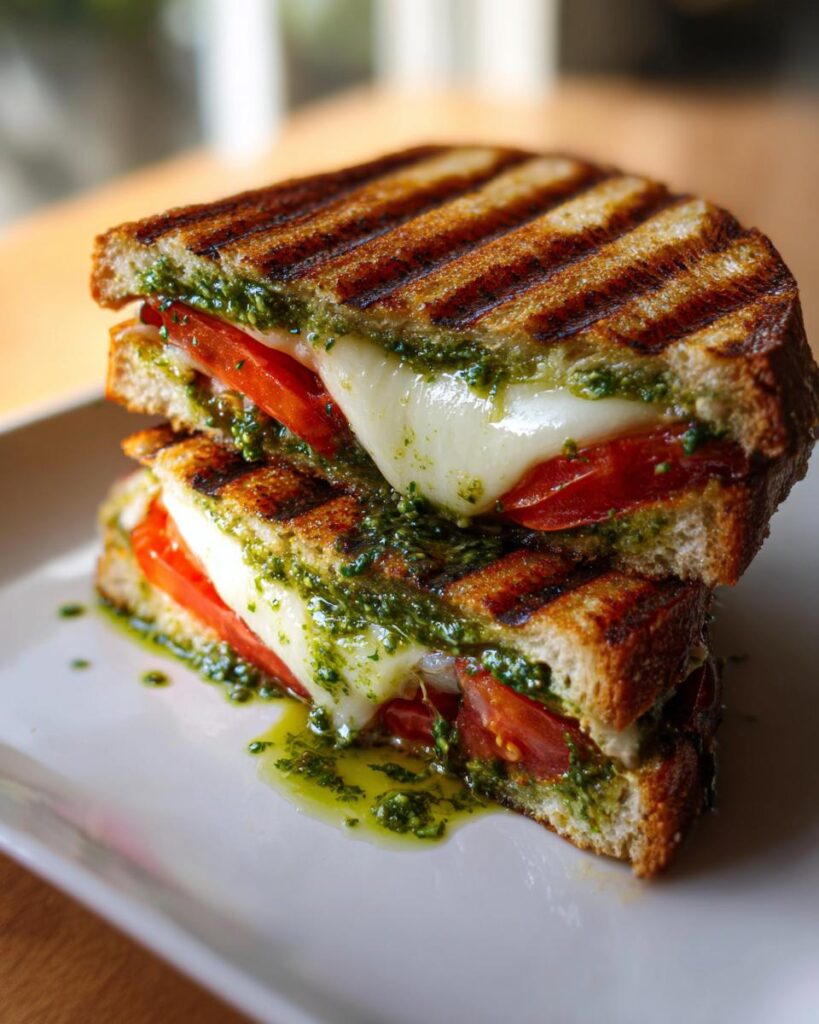 pesto mozzarella sandwich