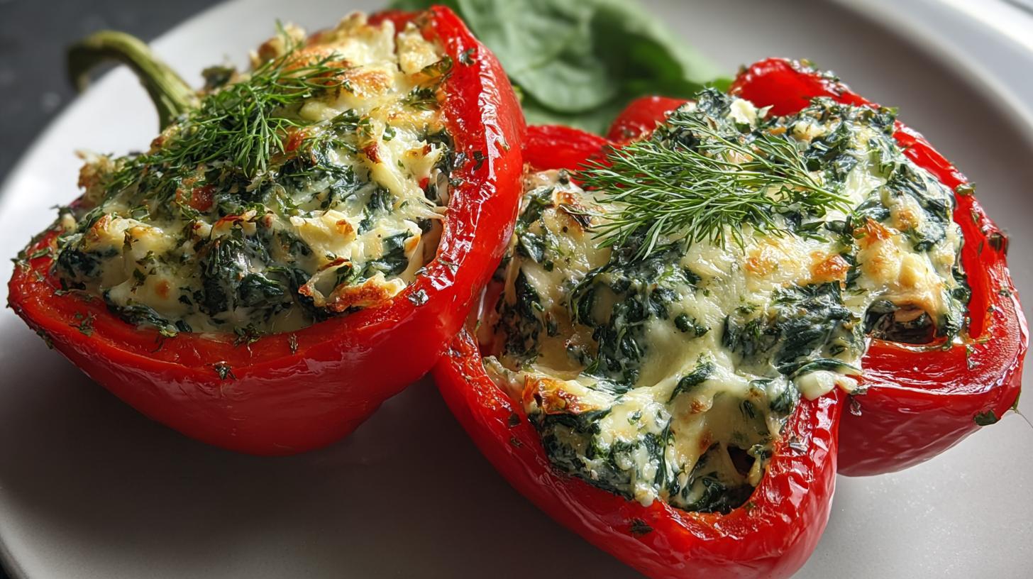 spinach and cheese stuffed bell peppers