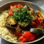 Mediterranean lentil couscous bowl