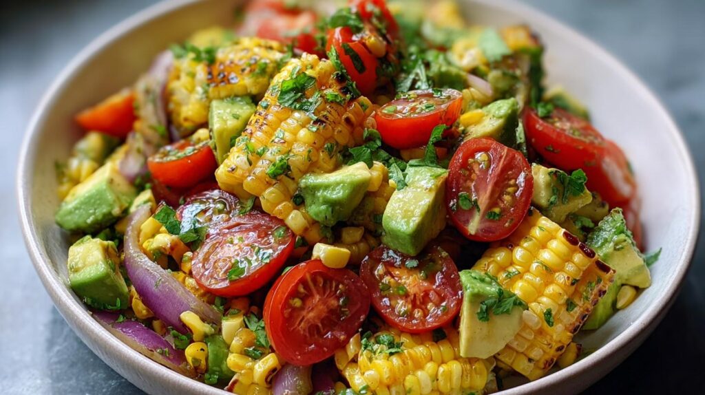 grilled corn avocado salad