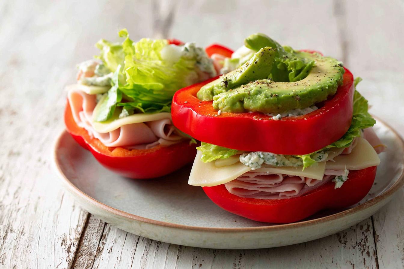 low carb bell pepper sandwich