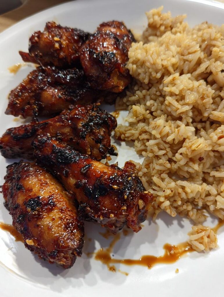 sticky honey garlic chicken wings