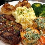 Garlic butter steak and shrimp