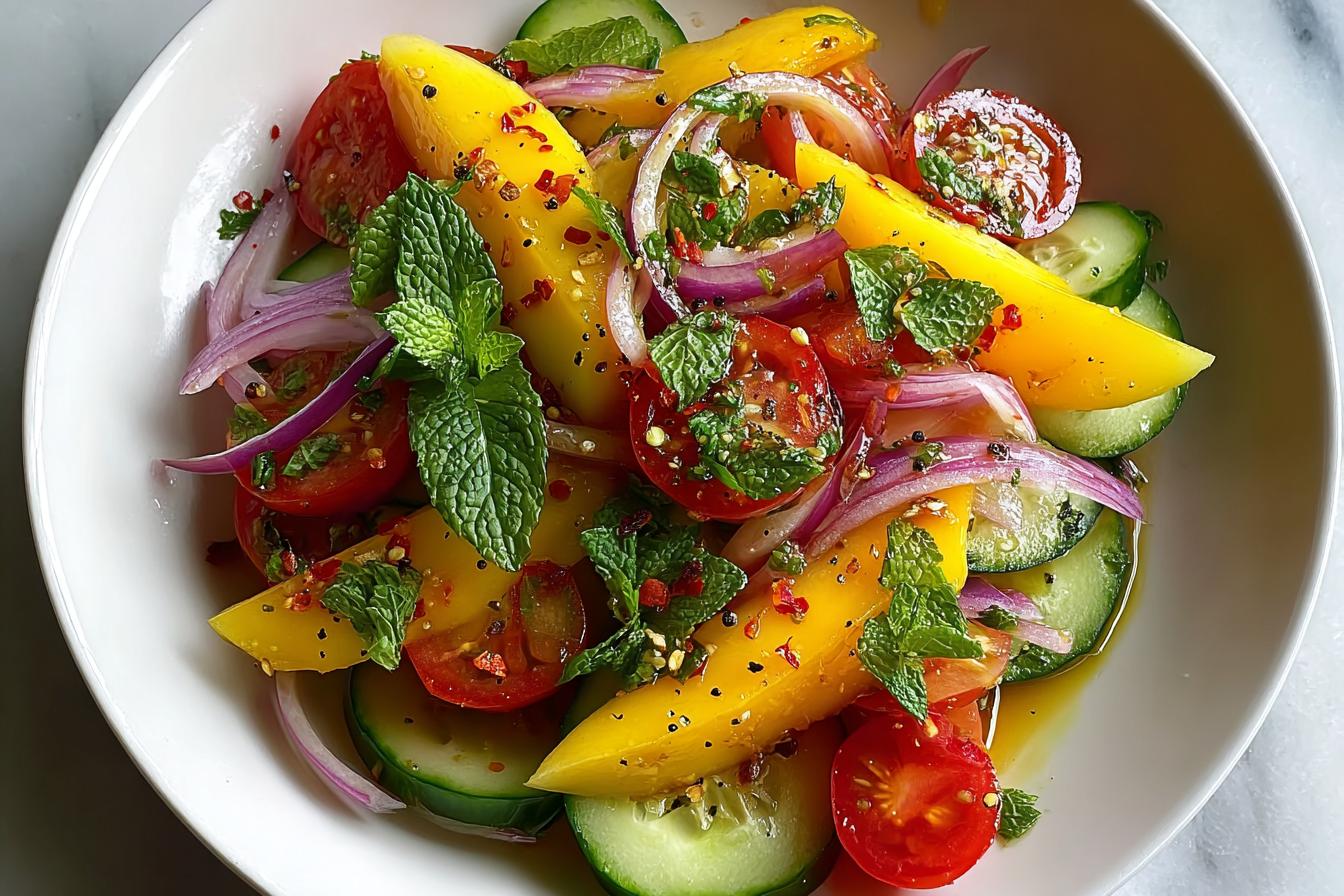Mango Cucumber Tomato Salad
