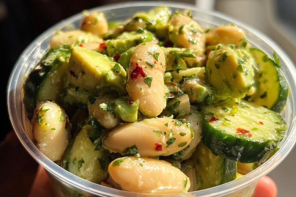 avocado butter bean salad
