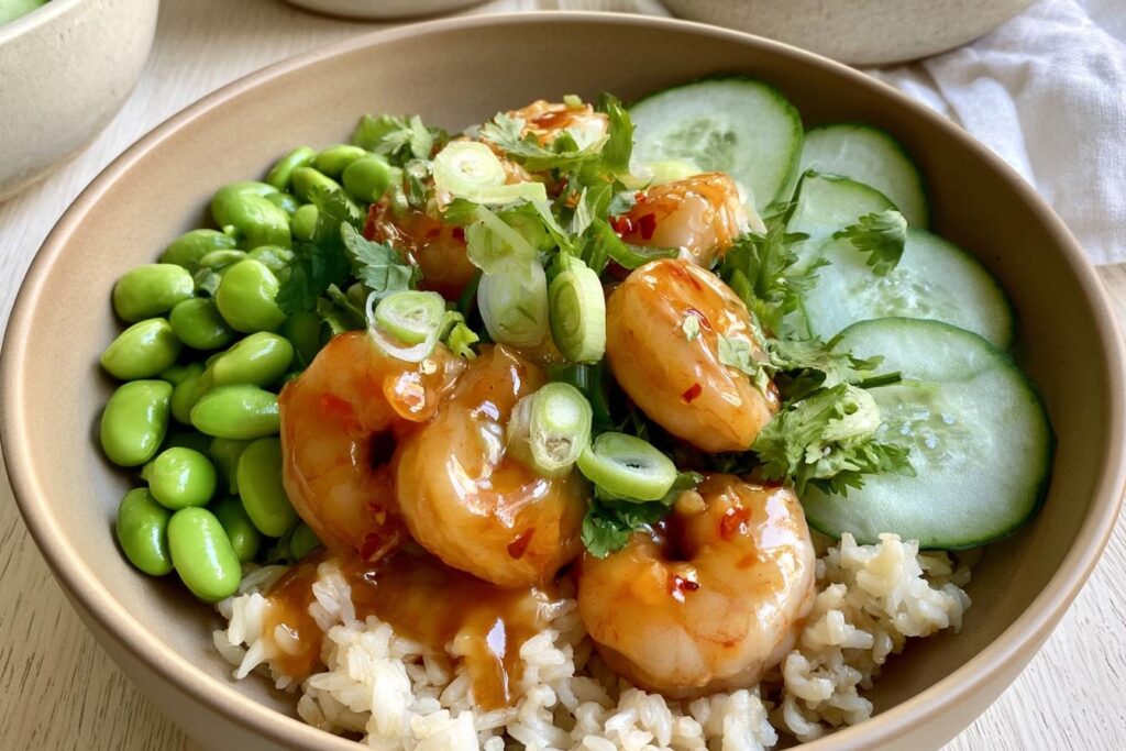 Sweet Chili Shrimp Rice Bowl
